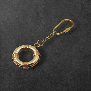 Llavero Vintage de Latón con Forma de Salvavidas, Anillo para Llaves Náutico, Accesorio Coleccionable Marítimo - Product Image 2