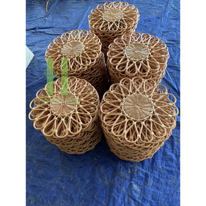 Sets de table tissés en rotin rond de vente chaude pour décor de table à manger napperons de ratan de noël napperons rustiques OEM du Vietnam - Product Image 5