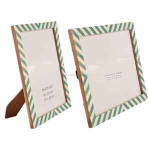 กรอบรูปฝังเรซินทำจากไม้และกระดูกทำมือสำหรับตกแต่งจากอินเดีย - Product Image 1