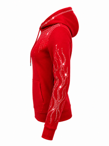 Sudadera con Capucha para Mujer con Gráficos de Diamantes de Imitación, Suave y Ligera, Estilo Casual Moderno, con Bolsillo Canguro - Product Image 2