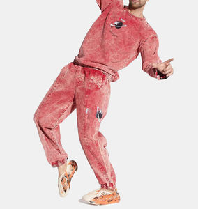 Ensemble de survêtement unisexe personnalisé, sweat-shirt à capuche et pantalon de survêtement surdimensionnés, imprimés, délavés à l'acide et à la pierre - Product Image 6
