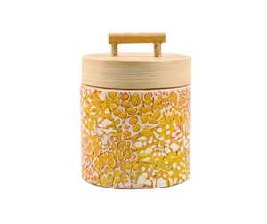 Elegant Mother of Pearl Bamboo Jar for Home Organization Candle <b>Container</b> and Decorative Packaging Crafted in Vietnam - Product Image 1