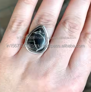Anillo de piedras preciosas de Plata de Ley 925 de alta calidad, anillo apilable de declaración septaria hecho a mano para compromiso, regalo de boda, joyería - Product Image 4