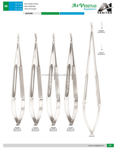 Portaagujas Microquirúrgicos Reutilizables Manuales Rectos y Curvos A-1 VERITAS de 23 cm, Instrumentos Quirúrgicos de Sutura - Product Image 6