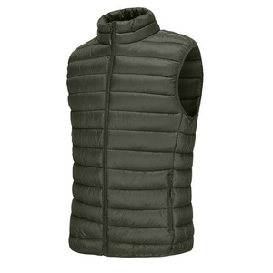 Winter Stand Collar Zipper Closure Two Front Zipper Pockets Water Resistant High Quality Cotton Polyester Men Reversible Puffer - Product Image 2