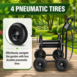 Chariot enrouleur de tuyau de 200 pieds à 4 roues avec panier de rangement pour l'entretien de la maison et du jardin, portable |   Fournitures de jardin ODGGAD018 - Product Image 5