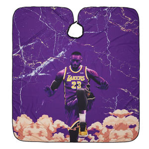 Cape de coiffure imprimée LeBron James Lakers, polyester antistatique, pour salon de coiffure, fermeture réglable au cou - Product Image 6