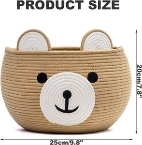 Best Choice Eco-Friendly Multifunction Cotton Rope <b>Cute</b> Storage Basket Brown Teddy <b>Bear</b> Gift Basket Household Laundry Vietnam - Product Image 2