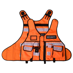 เสื้อกั๊กนิรภัยผู้ชายแบบสะท้อนแสง Hi Vis ผลิตจากโพลีเอสเตอร์ 100% ราคาถูก มีหลายกระเป๋า เหมาะสำหรับเจ้าหน้าที่รักษาความปลอดภัย เสื้อกั๊กยุทธวิธี - Product Image 4