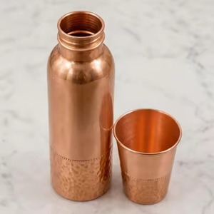 Botellas de Agua de Cobre 100% Puro y Hechas a Mano, Fabricante de Botellas de Agua con Logotipo Personalizado, Botellas de 1 Litro en Venta - Product Image 4