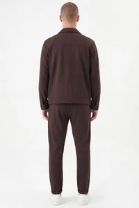 Survêtements d'hiver pour hommes grande taille, 100 % coton respirant, coupe ajustée, à capuche, en polaire, design 2-en-1 uni, avec poches latérales, pour adultes - Product Image 4