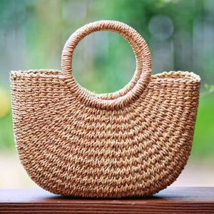Sac de plage en jonc de mer tressé à la main, durable, en fibres naturelles, organisateur écologique, décoration intérieure, vente en gros, fabriqué au Vietnam - Product Image 6