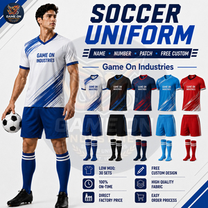Conjunto de Camiseta, Pantalones Cortos y Calcetines de Fútbol Personalizados, Cuello en V, Ropa de Entrenamiento Ligera, Venta al Por Mayor - Product Image 4