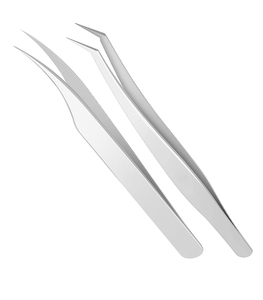 Pinzas para Pestañas de Acero Inoxidable con Agarre de Fibra, Logotipo Personalizado, Nano Duraderas, Antiestáticas, Punta Fina, Punta Lisa, 10 mm de Longitud, Belleza - Product Image 1
