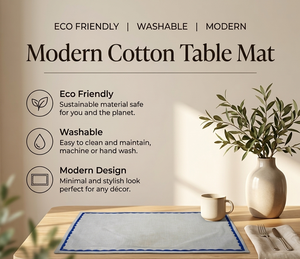 Ensemble de sets de table rectangulaires en coton tissé à la main, style bohème minimaliste, résistants à la chaleur, réutilisables, antidérapants - Product Image 4
