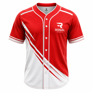 Camiseta de Béisbol Personalizada al por Mayor de Primera Calidad con Logotipo de Equipo, Cuello Redondo, Unisex para Adultos, Totalmente Sublimada con Patrón a Cuadros - Product Image 1