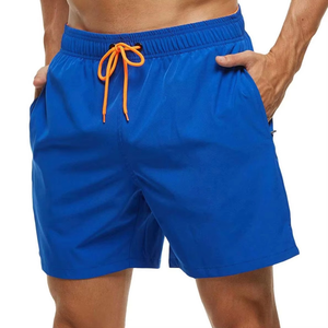 Pantalones Cortos Deportivos Casuales para Hombre, de Color Sólido, Secado Rápido, Cintura Media, con Cordón Ajustable y Bolsillos, en Jersey de Poliéster - Product Image 1