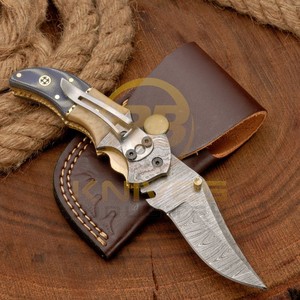 Handmade Damascus Steel Hunting <b>Knife</b> With Micarta <b>Handle</b> Drop Point Blade Fixed Blade Outdoor Survival <b>Knife</b> - Product Image 6