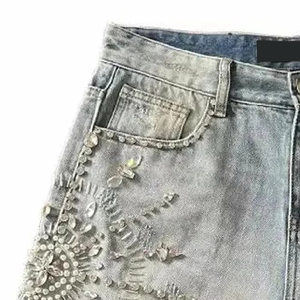 กางเกงยีนส์ขาสั้นผู้ชายคุณภาพสูง ระบายอากาศได้ดี เอวยางยืด สไตล์ลำลอง แห้งเร็ว ไซส์สั่งทำได้ ขายส่ง ตามเทรนด์ใหม่ล่าสุด - Product Image 6