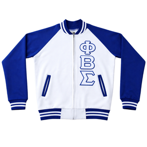 Chaqueta Varsity Blanca de Felpa Phi Beta Sigma, Ropa de Fraternidad Griega con Estilo Universitario Clásico, Calidez y Comodidad Premium - Product Image 4