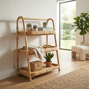 ที่เก็บเครื่องเทศหวายสาน 3 ชั้น อุปกรณ์ครัว ชุดอุปกรณ์ทำอาหาร ที่ใส่เครื่องครัวไม้ไผ่ธรรมชาติ ชั้นวางแขวนโต๊ะ - Product Image 2