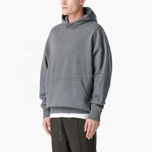 Personnalisé Vintage Lavage À L'acide Hiver Brodé Fermeture À Glissière À Capuche Hommes Lourd Français Sans String Hoodies Coton 340g Unisexe - Product Image 3