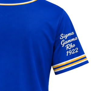 Camiseta de béisbol de la hermandad griega Sigma Gamma Rho para mujer, diseño de letras personalizadas, con botones al frente, manga corta, ropa al por mayor - Product Image 5