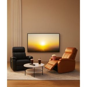 Divano Elettrico in Ecopelle Marrone con Controllo a Due Pulsanti, Reclinabile Elettrico per Soggiorno e Camera da Letto - Product Image 3