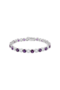 Amethyst and Cz <b>Bracelet</b> in 92.5 Sterling Silver KLSB-20434 - Product Image 2
