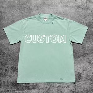 Custom <b>Logo</b> Oversize Washed Cotton T Shirt for Man Oversized Crew Neck Blank Tee Wholesale Oversized Short Sleeve T-shirt - Product Image 4