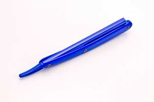 IKZARSA - Maquinilla de Afeitar Desechable Profesional de Alta Calidad, Color Azul, Plegable, Hoja de Acero Inoxidable, Mango de Plástico ABS, para Uso en Barberías - Product Image 3