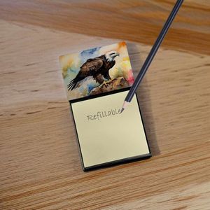 Dispensador recargable de almohadillas de notas autoadhesivas Eagle con blocs de notas, nuevos y convenientes Accesorios de escritorio en blanco, soporte para tarjetas y notas - Product Image 2