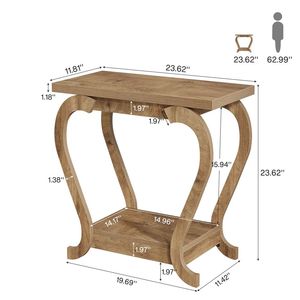 Mesa Auxiliar para Sala de Estar, Mesa de Centro con Estante de Almacenamiento para Té, Café o como Mesa Multiusos - Product Image 6