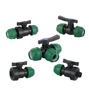 Válvula de Bola de Tres Vías de PP para Conexiones de Compresión - Product Image 2
