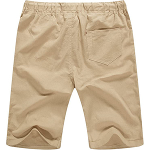 Men’s Casual Cotton <b>Linen</b> Shorts Elastic Waist <b>Drawstring</b> Summer Beach Shorts Lightweight Breathable <b>Pants</b> - Product Image 2