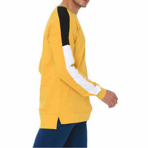 เสื้อสเวตเชิ้ตคอกลมแขนยาวสีเหลืองดำขาวลายข้างสำหรับผู้ชาย ขายส่งสำหรับฤดูหนาว - Product Image 3