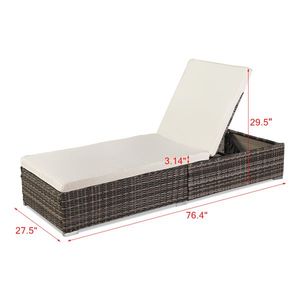 Lettino da Esterno Moderno in Rattan PE con Telaio in Alluminio, Design Elegante per Piscina/Spiaggia - Product Image 4