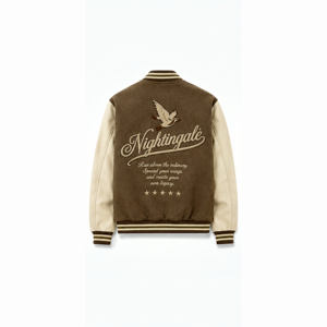 เสื้อแจ็คเก็ต Letterman Varsity แบบสั่งทำพิเศษ สวมใส่สบาย ผ้าแคนวาส คอตั้ง ปักลายเบสบอล เสื้อแจ็คเก็ต Varsity แบบสั่งทำพิเศษสำหรับนักกีฬา - Product Image 4