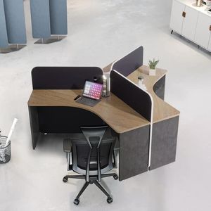 Estación de Trabajo de Oficina para 6 Personas con Cajones y Divisiones Ajustables, Escritorio Moderno de Lujo para Oficina en Casa - Product Image 6
