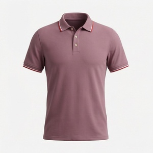 Polo à manches courtes pour homme, couleur unie, tissu Oxford tissé décontracté, coupe classique, design boutonné - Product Image 1
