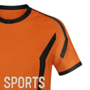 Maillot de handball sublimé orange et noir pour hommes, chemise de sport en polyester à manches courtes, vêtements d'équipe pour l'entraînement et les matchs - Product Image 4