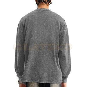 Sudaderas casuales con logotipo personalizado, lavadas al ácido, fabricadas en fábrica, sudaderas básicas lavadas al ácido para hombre - Product Image 5