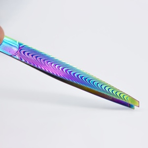 Pinzas de Precisión Modernas para Cejas con Punta Puntiaguda, Diseño Duradero de Acero Inoxidable, Acabado Arcoíris, Herramienta de Depilación - Product Image 4