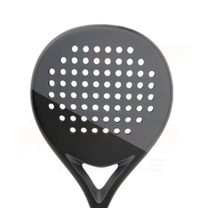 Raquette de padel Hydra Paddle noire en forme de larme avec motif à pois et grip blanc - Product Image 5