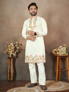 Traditional Embroidery & Sequence Work Silk Straight <b>Kurta</b> Set for Wedding Party & Diwali - Product Image 6