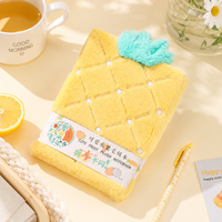 LABON – carnet de notes A5 mignon en forme de Fruit, housse de pastèque, fraise, couleur jaune, rose, en fourrure