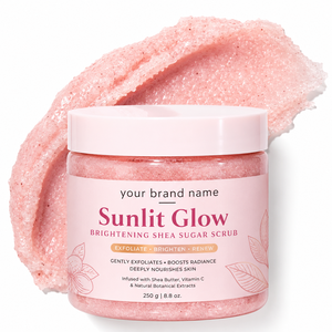 Exfoliante Corporal Natural Sunlit Glow Shea Sugar Scrub con Manteca de Karité para Eliminar Piel Muerta e Hidratación Profunda, Marca Privada OEM - Product Image 2
