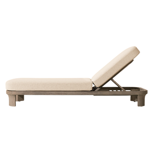 Chaise longue sculpturale durable en teck, minimaliste, avec dossier réglable, pour extérieur, mobilier moderne pour patio, villa, resort - Product Image 2