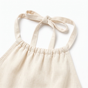 Débardeur en jean uni pour femme, col halter, sans manches, avec cordon de serrage, coupe courte, pour l'été, tenue décontractée - Product Image 4