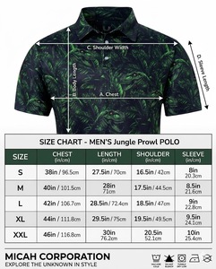 Camiseta de Golf para Hombre, Corte Regular, Tejido de Punto con Estampado por Sublimación 3D de Micah Corporation, Poliéster y Spandex de Secado Rápido y Alta Calidad - Product Image 3